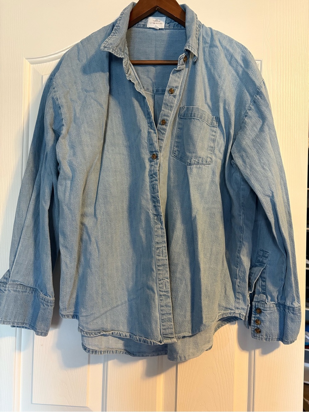 Women’s Light Blue Denim Button-Up Shirt from One Wednesday for the Jilly Box